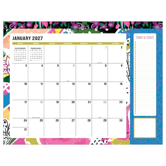 2027 Maximal Mirage Large Desk Pad Monthly Blotter Calendar